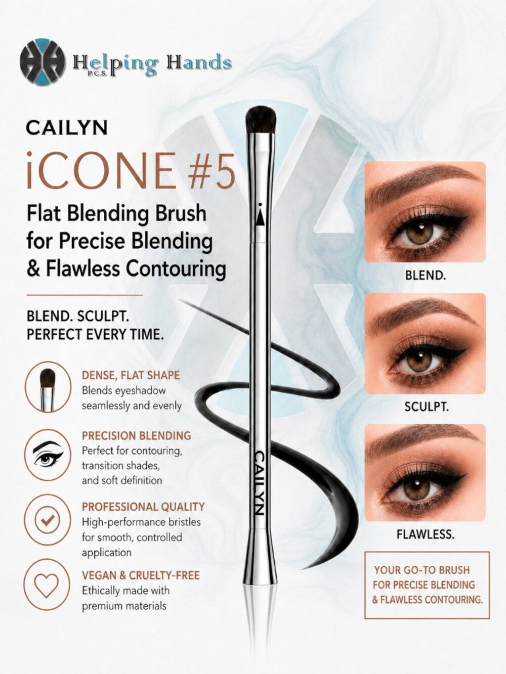 Cailyn iCONE #5 Flat Blending Brush for Precise Blending & Flawless Contouring